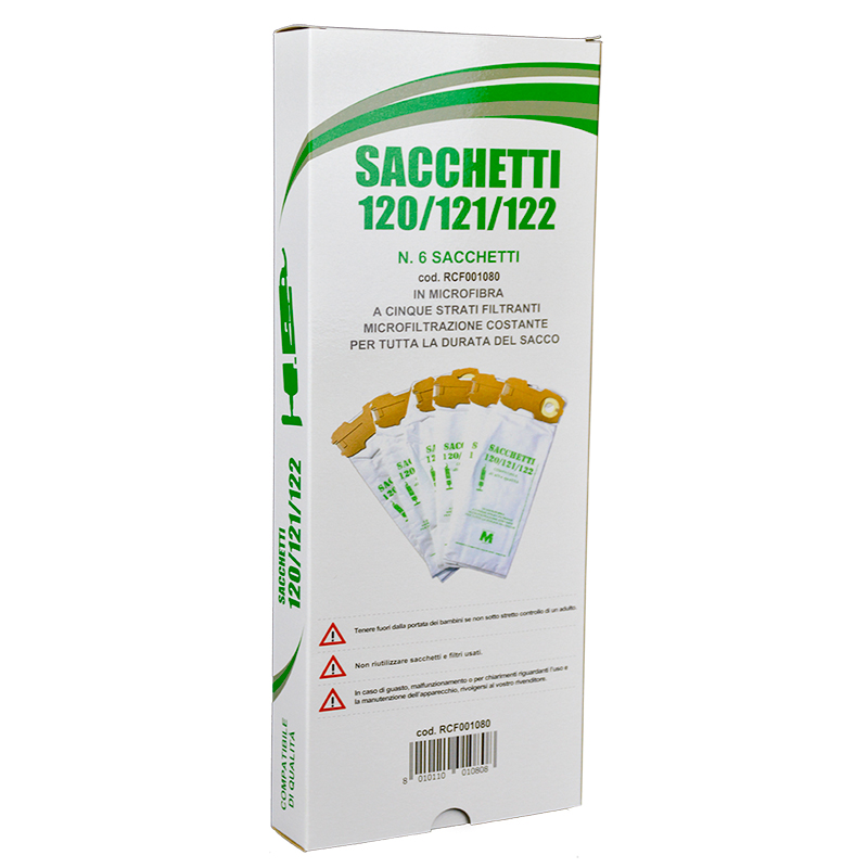 Featured image for “SACCHETTI CON SCATOLA VK120/1/2 6PZ IN MICROFIBRA”
