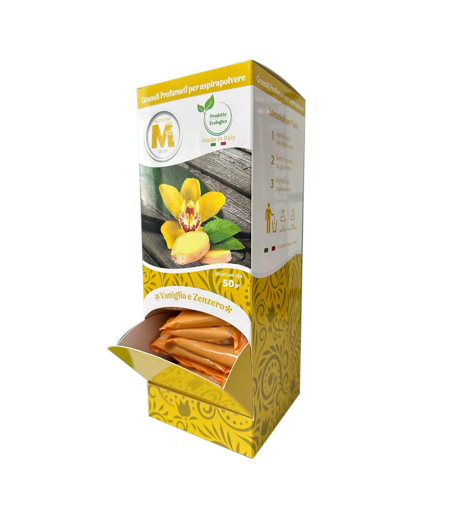 Featured image for “ESPOSITORE GRANULI PROFUMATI 25pz - VANIGLIA E ZENZERO 50gr”